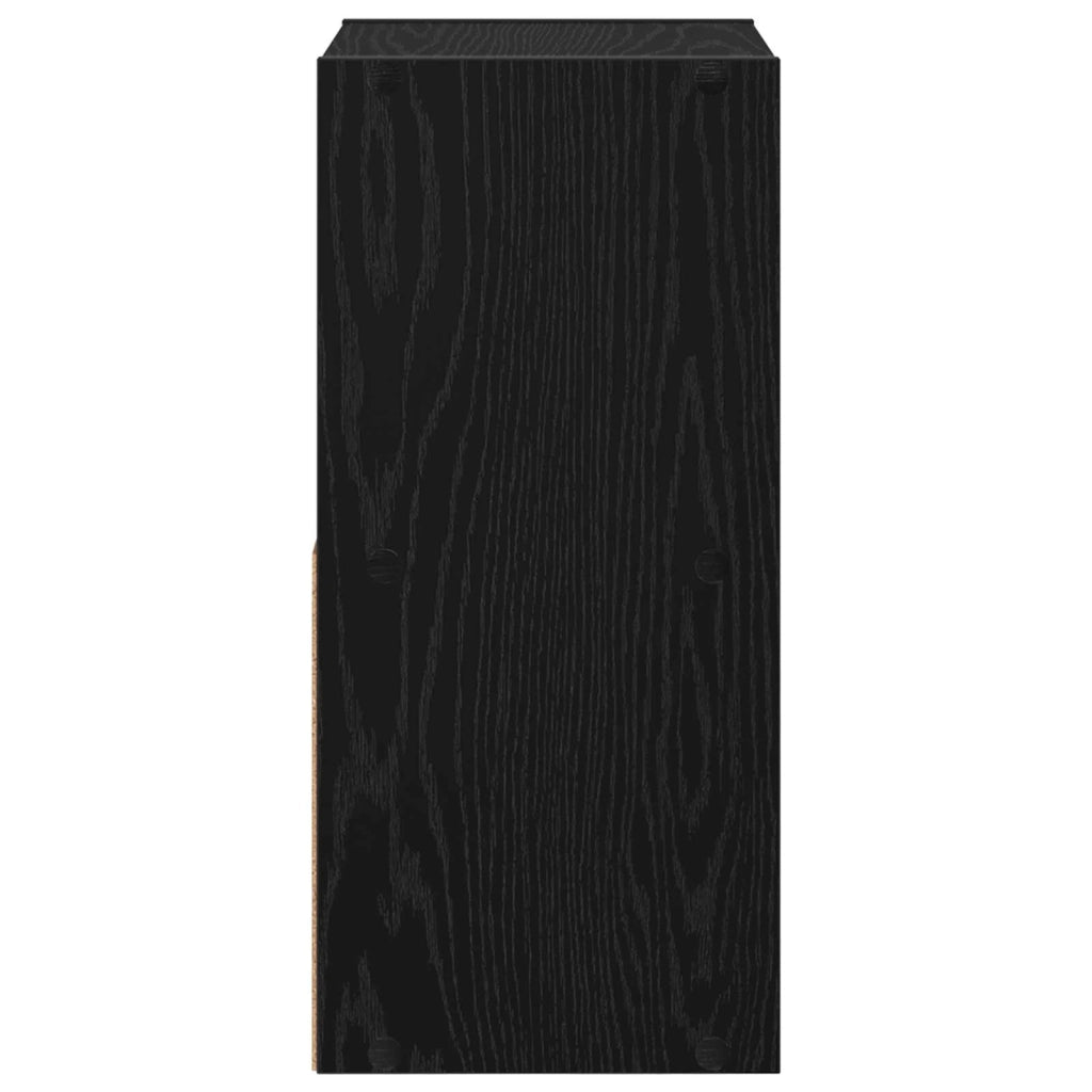 Comodino | Armadio da Notte | Mobiletto da notte Rovere Nero 30,5 x 27 x 59,5 cm Legno multistrato