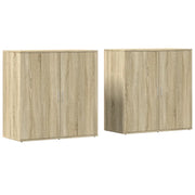 Credenze 2 pz | Madia | Buffet da pranzo | Armadio da pranzo Rovere Sonoma 79x38x80 cm in Legno Multistrato