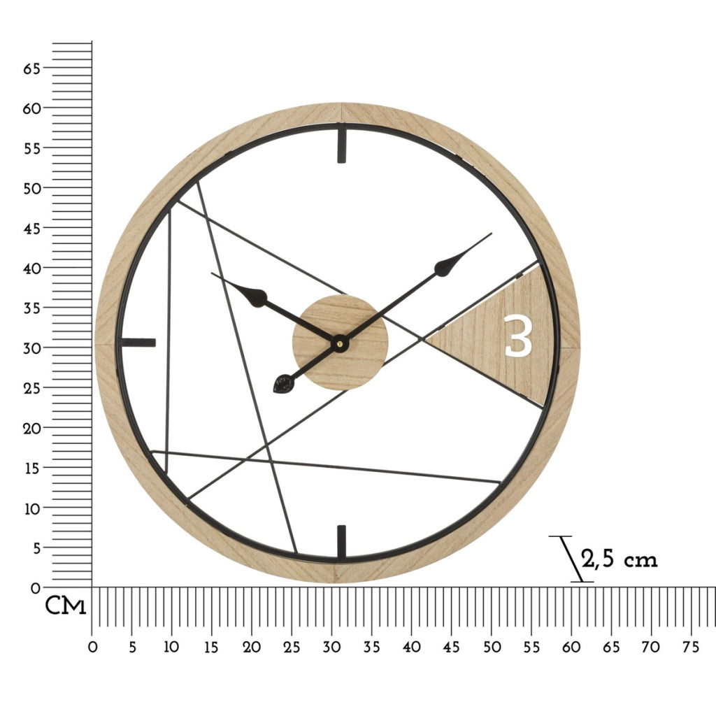 Orologio da Parete VKH261, Marrone, Metallo, 60x2,5x60 cm