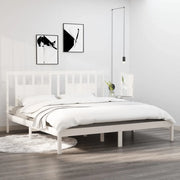 Giroletto-Struttura Letto Bianco in Legno Massello di Pino 200x200 cm 340492