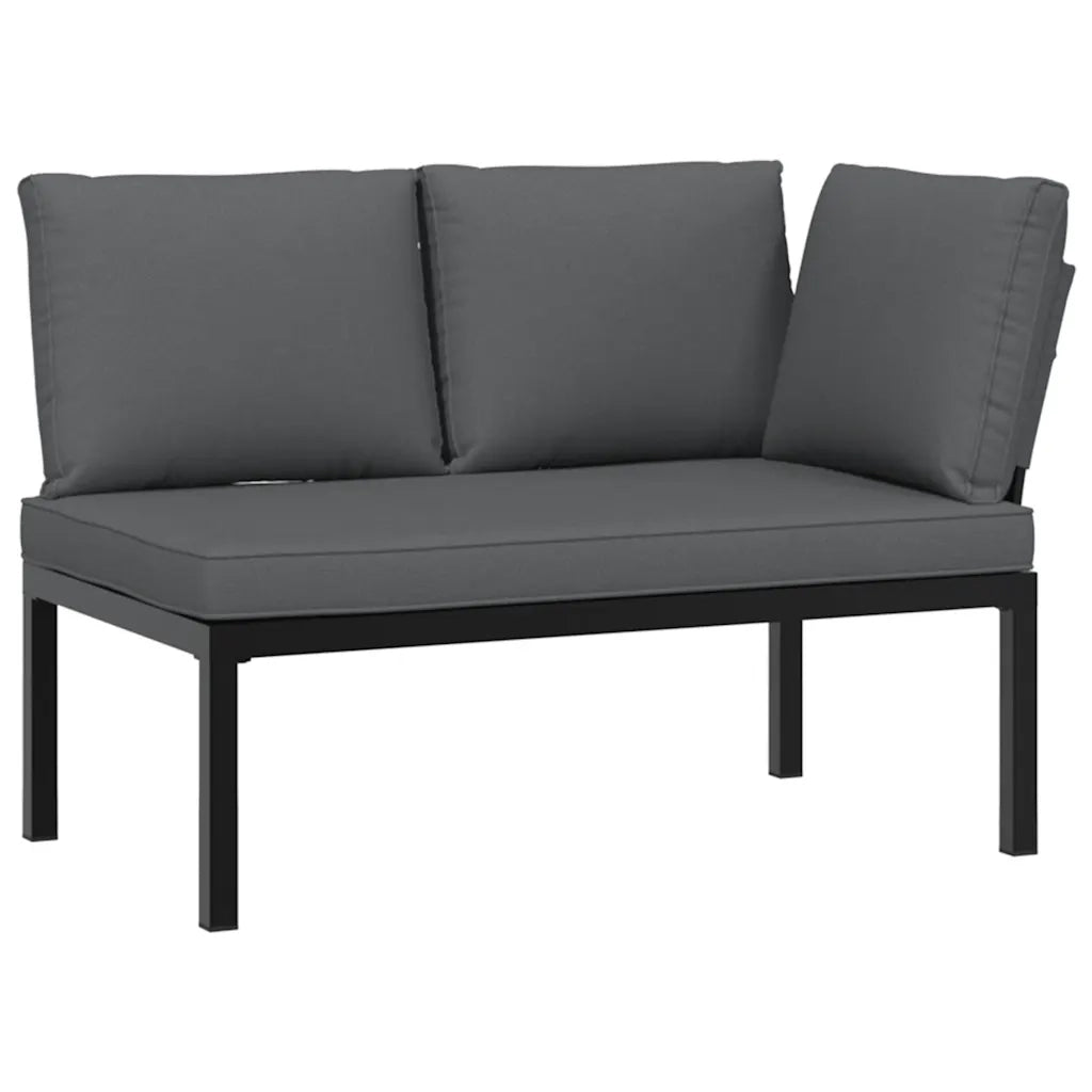 Set Divani da Giardino 2 pz con Cuscini in Alluminio Nero 3283684