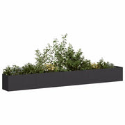 Fioriera Nera 360x40x40 cm in Acciaio Laminato a Freddo 860696