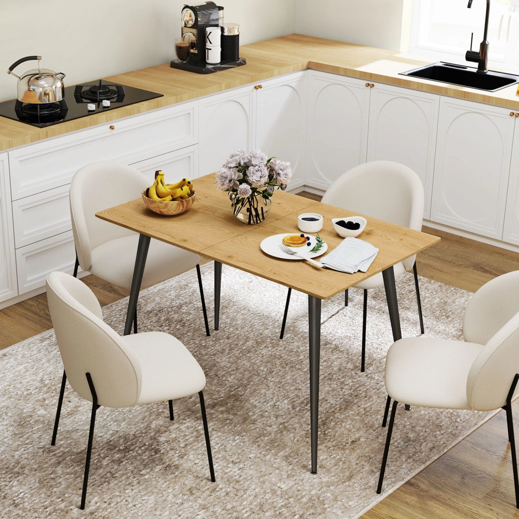 Tavolo da pranzo allungabile e pieghevole ¨C zephmum ¨C legno naturale 120x160 cm