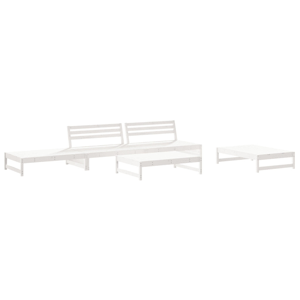 Set Divani da Giardino 6pz con Cuscini in Legno Massello Bianco 3186124