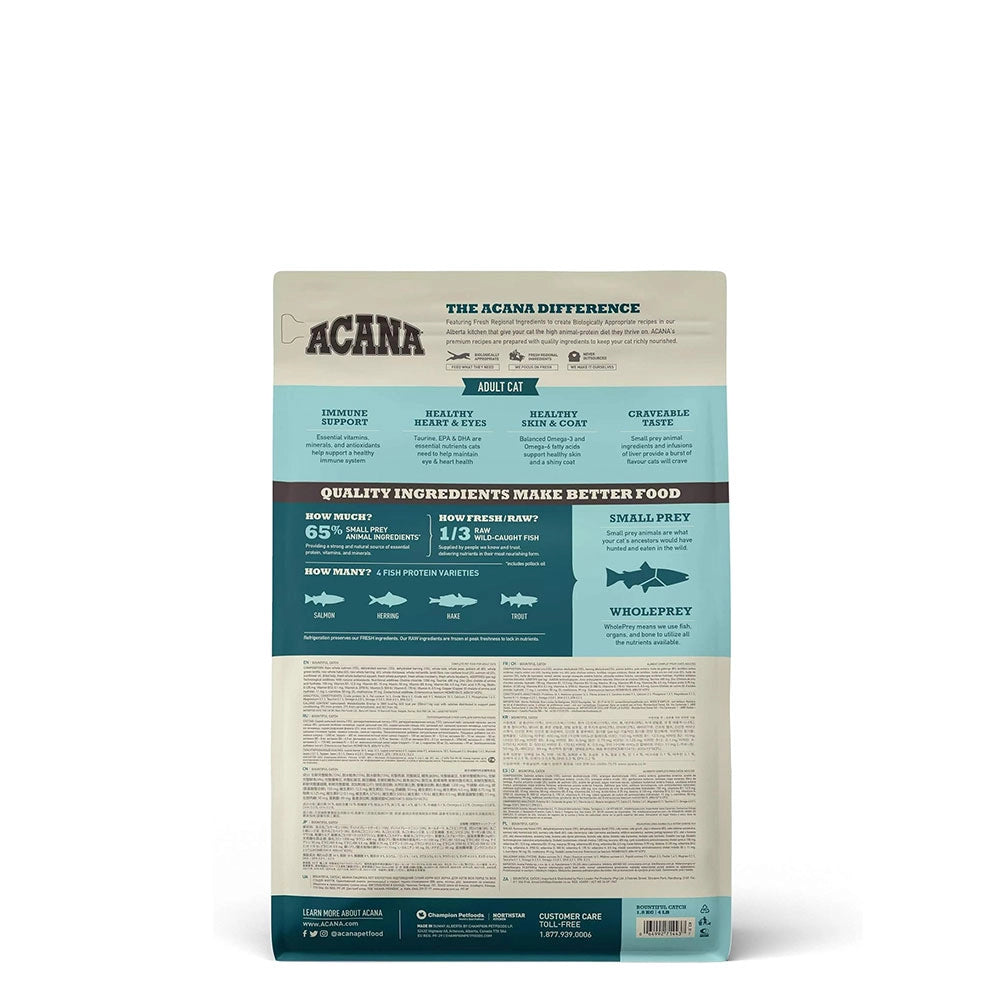 Acana Cat Bountiful Catch 1,8 kg – Crocchette per Gatti Adulti