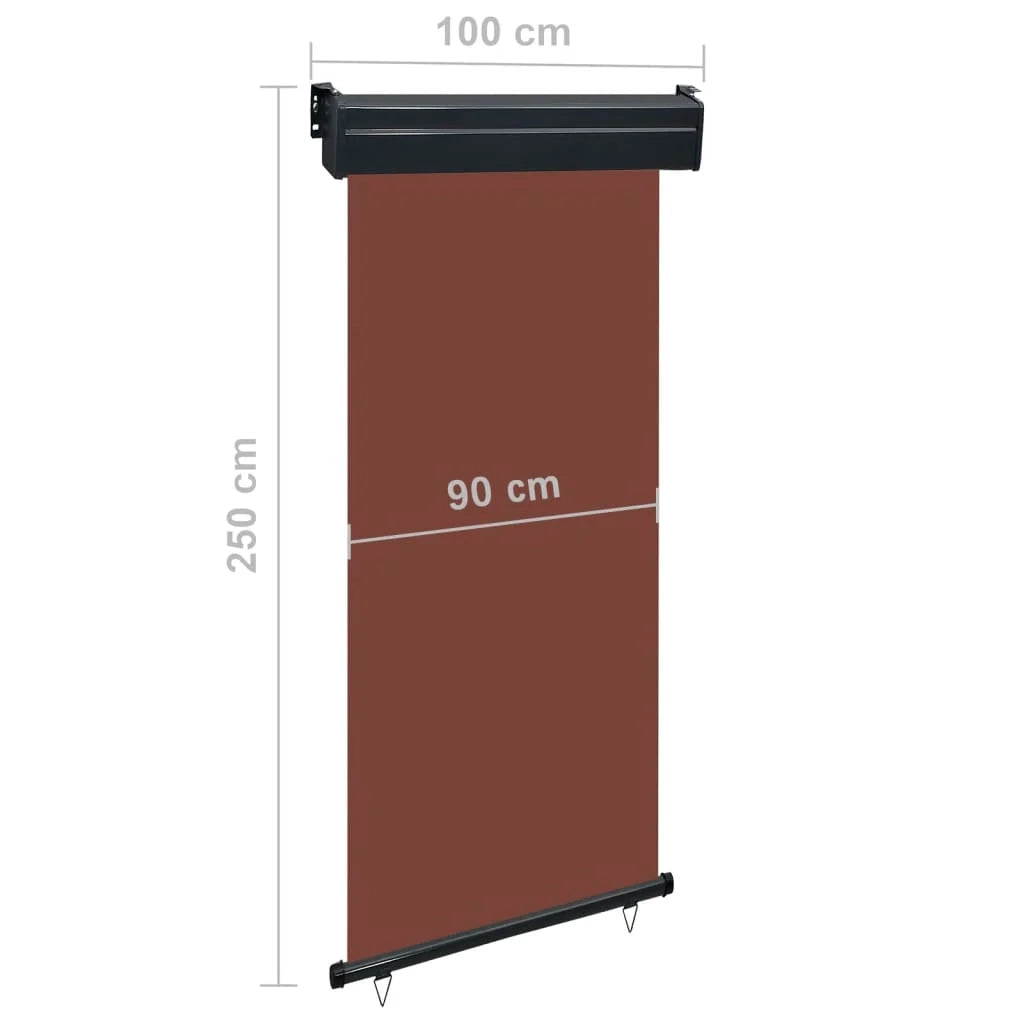 Tenda da sole laterale per balcone 100 x 250 cm marrone 02_0007002