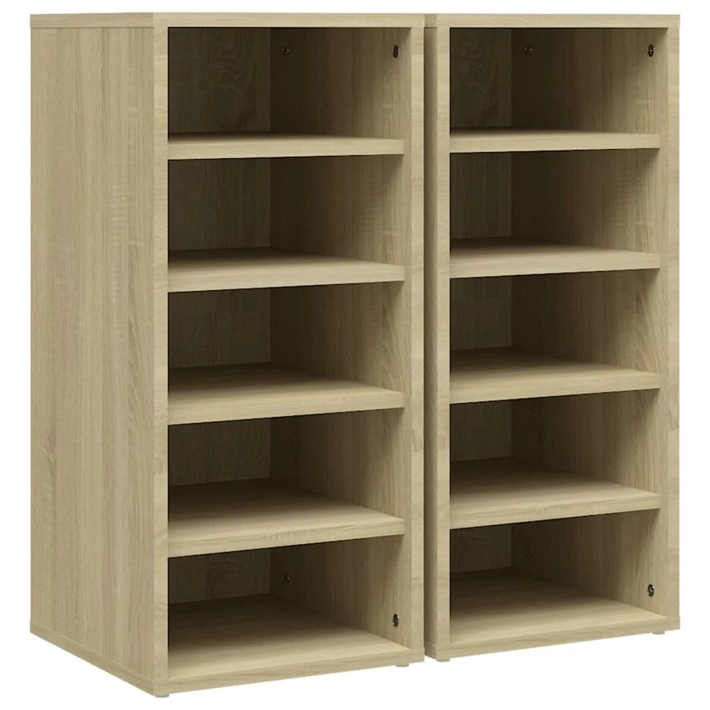 Scarpiere contenitori per scarpe mobili per ingresso corridoio soggiorno set da 2 legno ingegnerizzato Sonoma marrone 02_0022130
