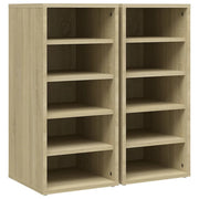 Scarpiere contenitori per scarpe mobili per ingresso corridoio soggiorno set da 2 legno ingegnerizzato Sonoma marrone 02_0022130