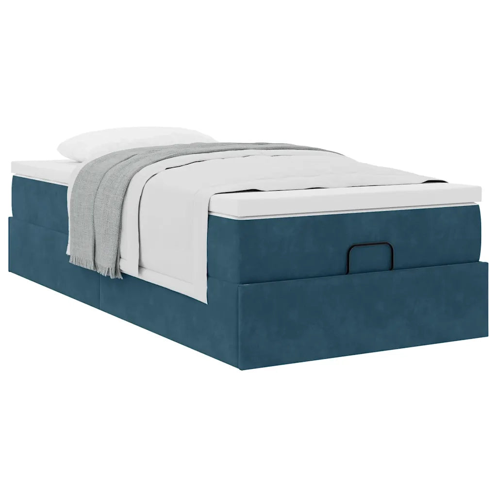Struttura Letto Pouf con Materasso 90x190 cm in Velluto