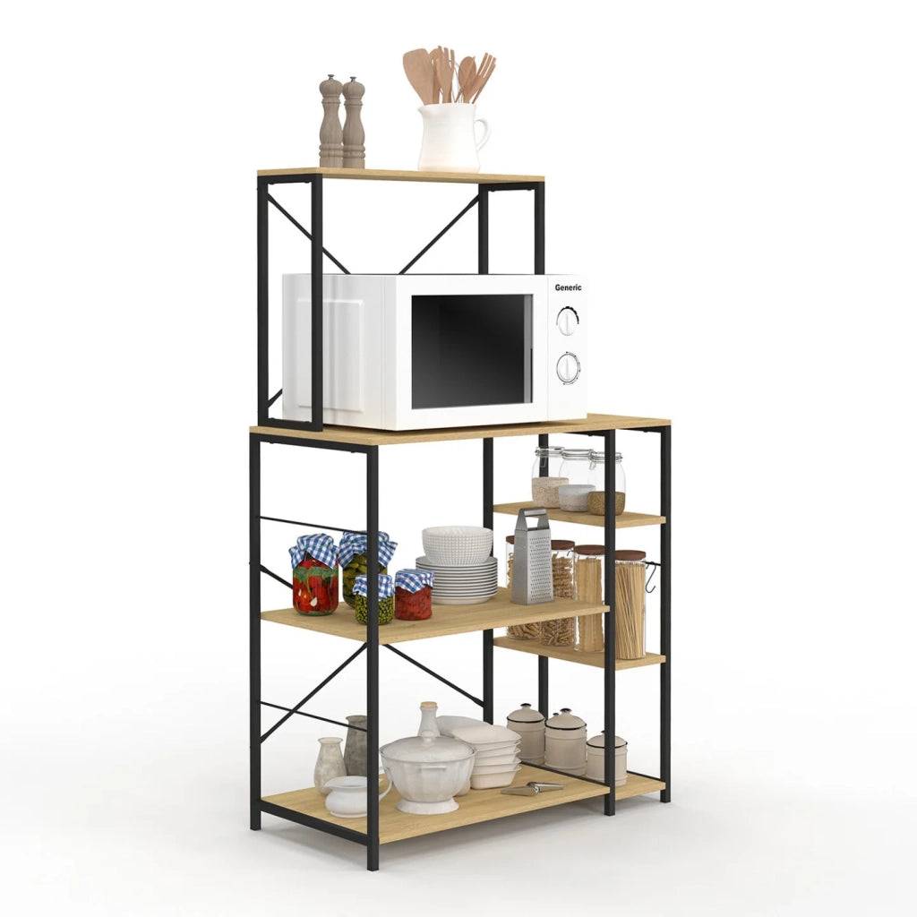IDMarket - Porta microonde a più ripiani DETROIT