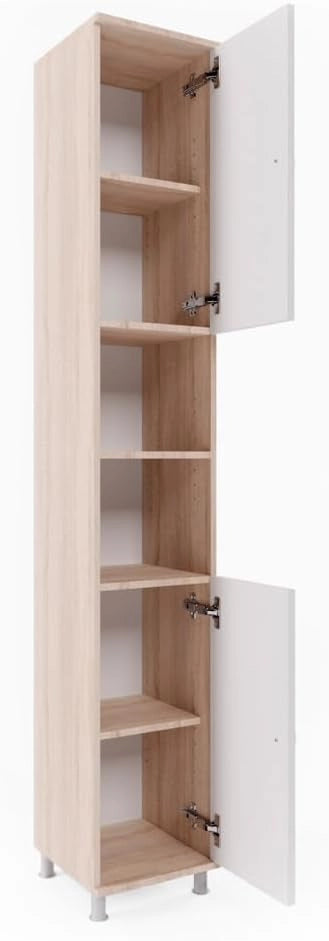 Mobile bagno alto Fynn, Sonoma, 30 x 190 cm, per la conservazione di articoli da bagno e asciugamani