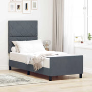 Letto a molle con testiera Grigio scuro 80 x 200 cm Velluto 3344970