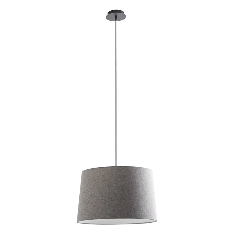 Vivien Sospensione Nera, Paralume Conico Grigio, Attacco E27, Potenza 75W, IP20, Diametro 48cm - Rossini Illuminazione
