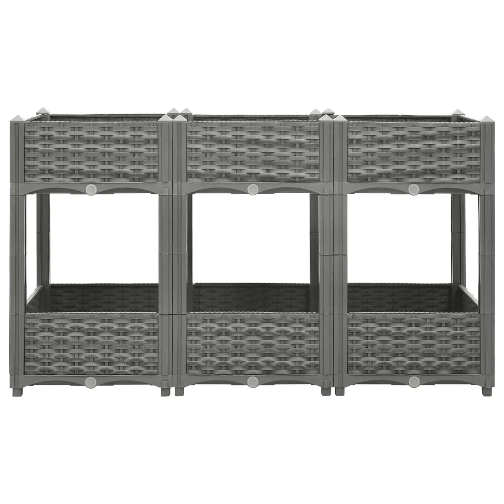 Fioriera rialzata per piante fiori terrazza giardino 120 x 40 x 71 cm polipropilene grigio 02_0039205