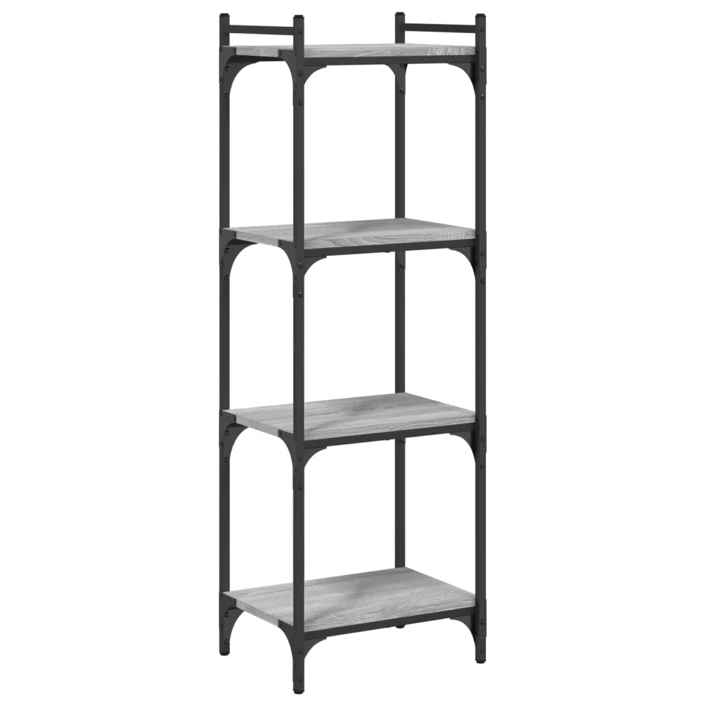 Libreria 4 Ripiani-Scaffale per Libri-Mobile di Stoccaggio Grigio Sonoma 40x30x120cm Legno Multistrato