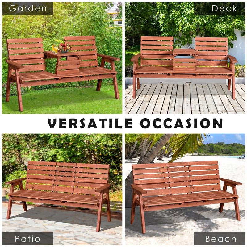 PANCHINA IN LEGNO DI ABETE DA GIARDINO BIPOSTO CONVERTIBILE 160X70X85 CM