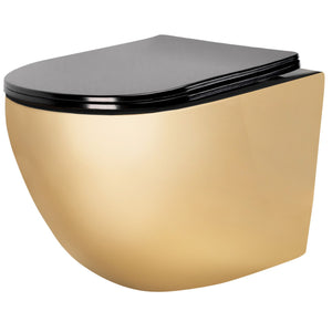 Vaso Wc Sospeso Rea Carlo Mini Flat Gold/black