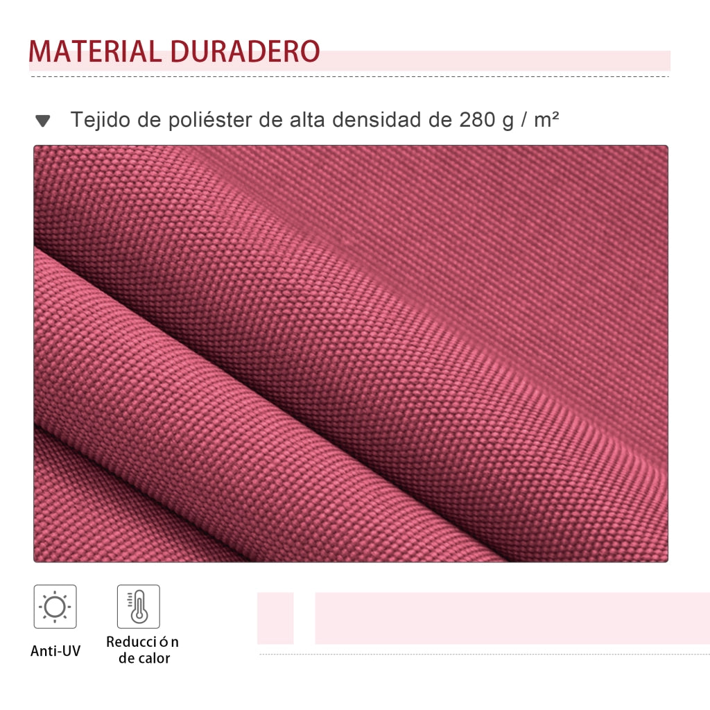 Toldo Manuale per Balcone Patio ¨C zephmum ¨C 395x245 cm Aluminio Poliestere Anti-UV Rosso