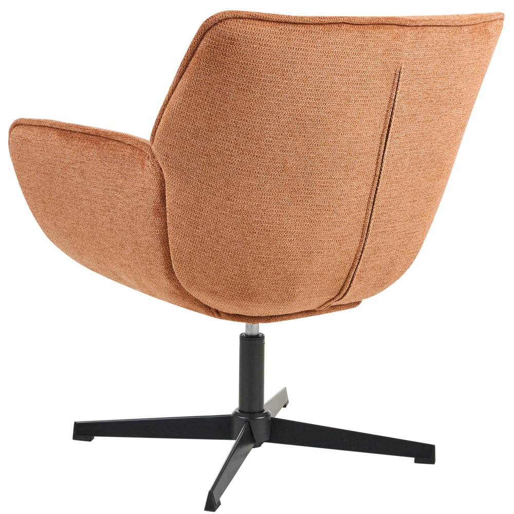 oltrona imbottita con seduta curva struttura girevole seduta arancione girevole moderna seduta ampia design retrò