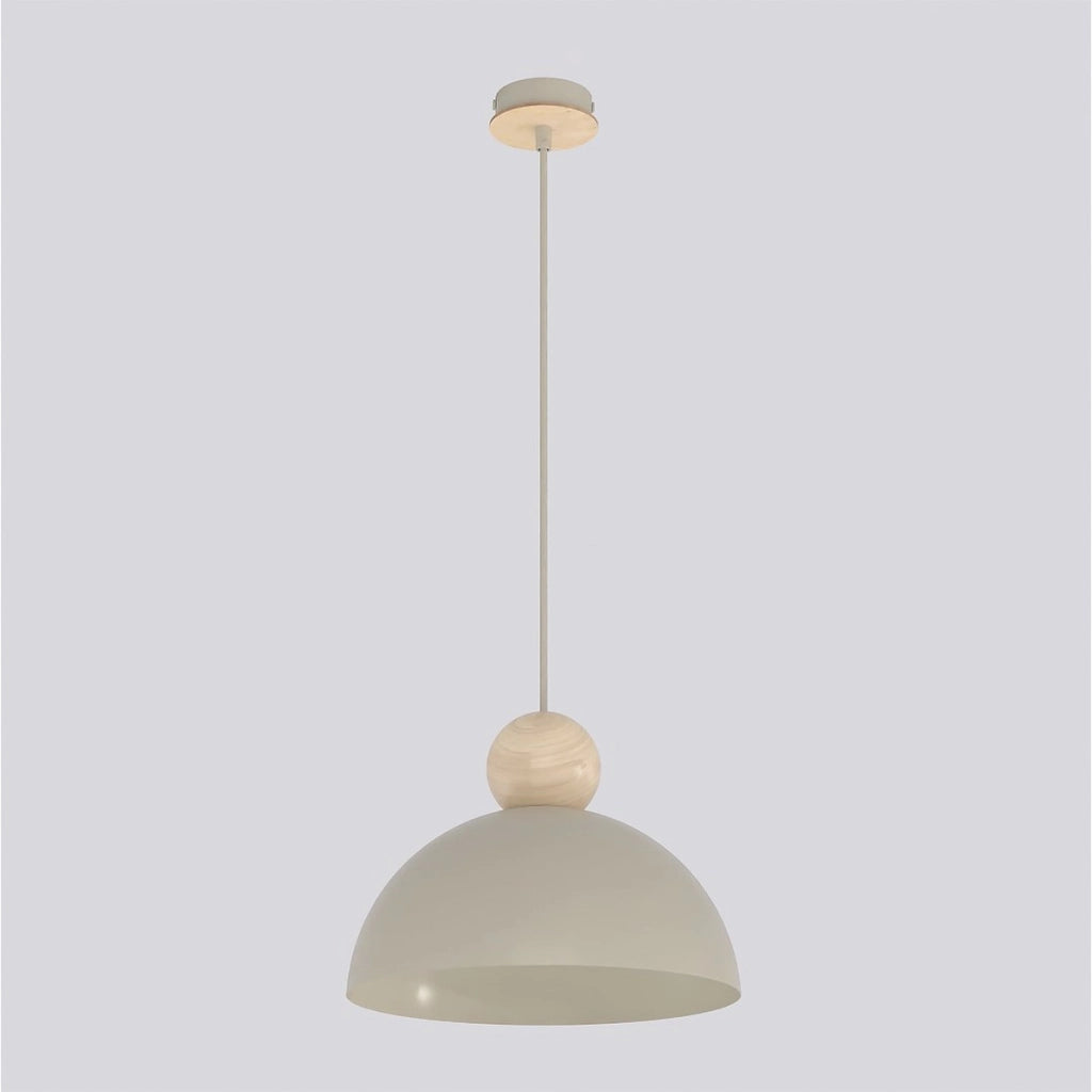 Lampada a sospensione Kaki in acciaio e legno mokka
