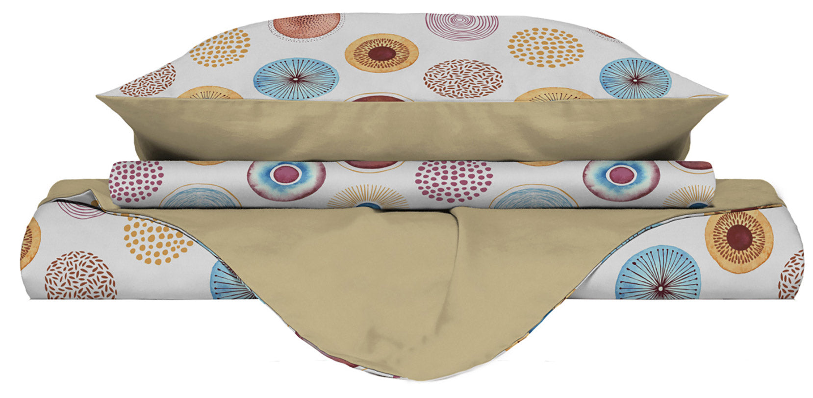 Copripiumino Singolo Double Face con Federe Stampato Circle