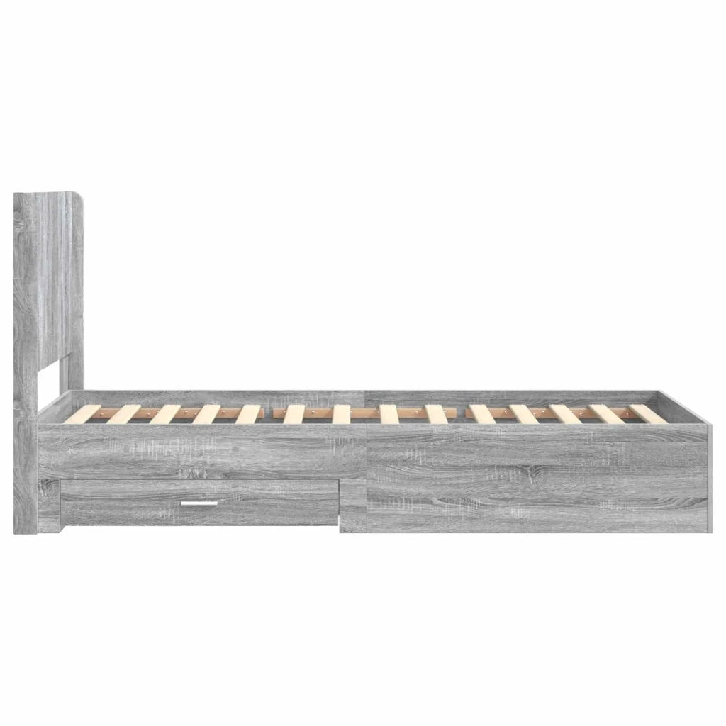 Struttura del letto con stoccaggio e testata Sonoma grigio 3414146