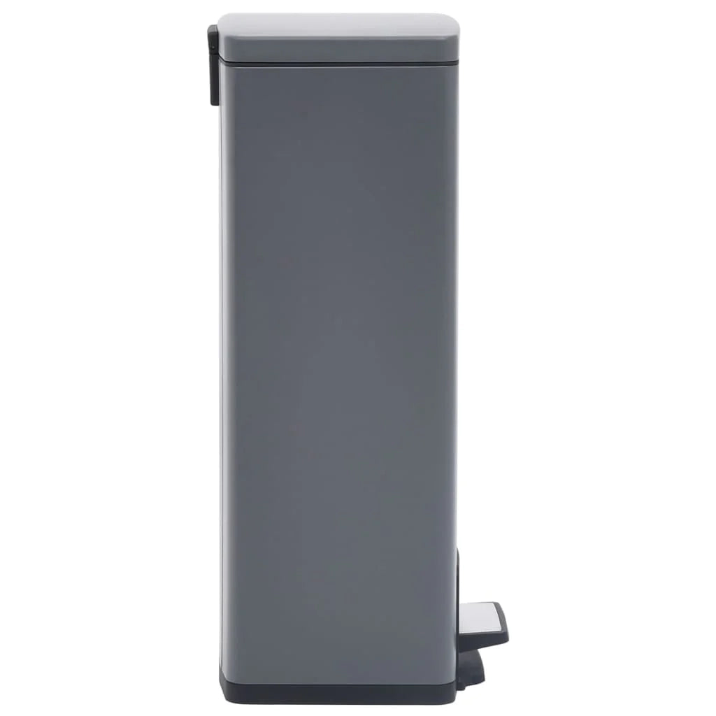 Pattumiera a pedale anti-impronta in acciaio inox da 30 litri grigia 02_0006068