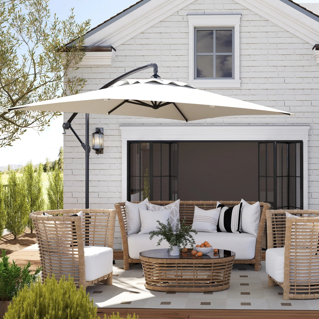 Parasol rettangolare esterno con manovella ¨C zephmum ¨C 294x193x250 cm