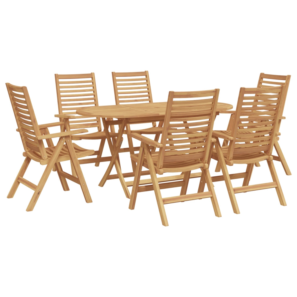 Set da pranzo da giardino  7 pezzi pieghevole in legno massello di teak