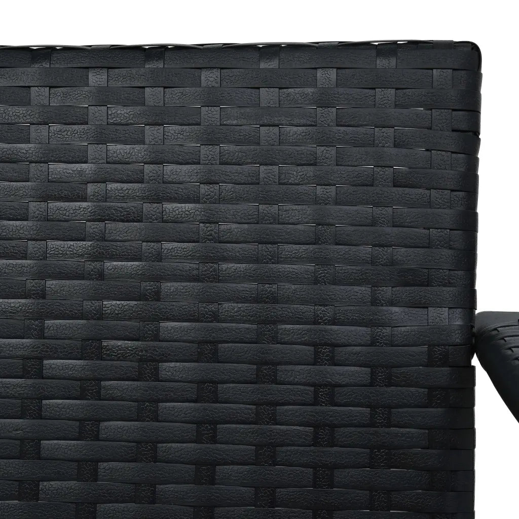 Dondolo da Giardino 3 Posti con Baldacchino in Polyrattan Nero 49228