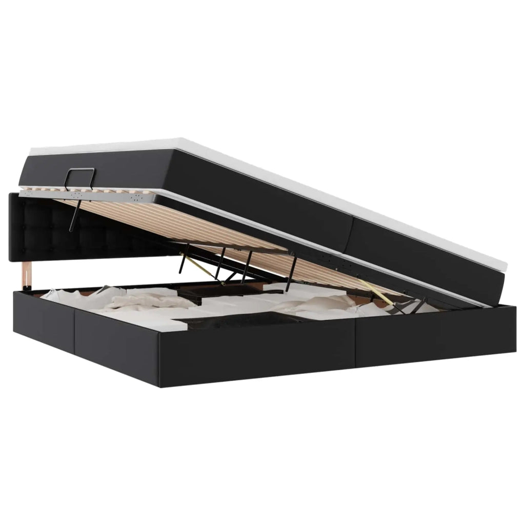 Letto con contenitore e LED con led Grigio chiaro 200 x 200 cm 3371045