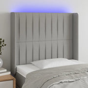 Testiera a LED-Testata con LED Grigio Chiaro 103x16x118/128 cm in Tessuto 959809