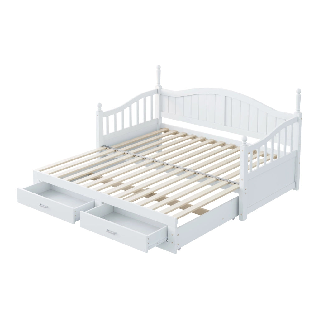 DIVANO LETTO Estraibile 90/180x190 cm Legno Bianco