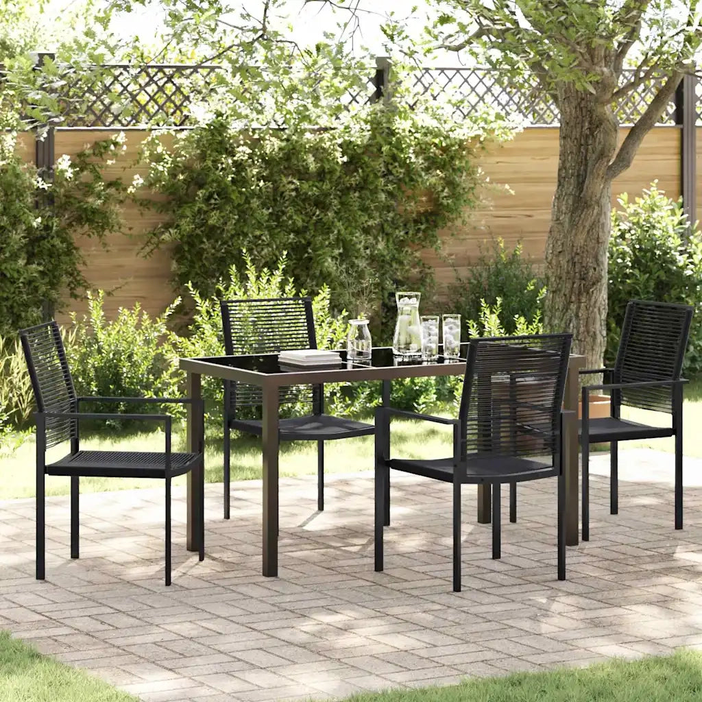 Set da Pranzo per Giardino 5 pcs Nero 3379165