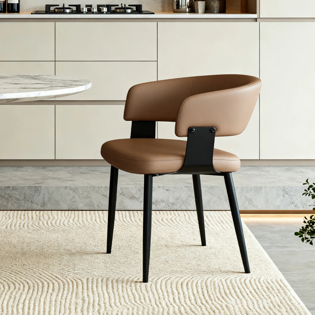 SEDIA Ergonomica con braccioli in PU Marrone