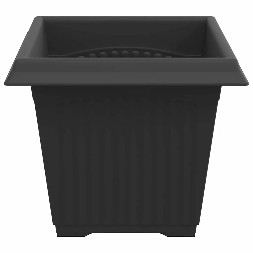 Vaso quadrato per fiori 24 pcs Nero 20 x 20 x 16 cm Plastica