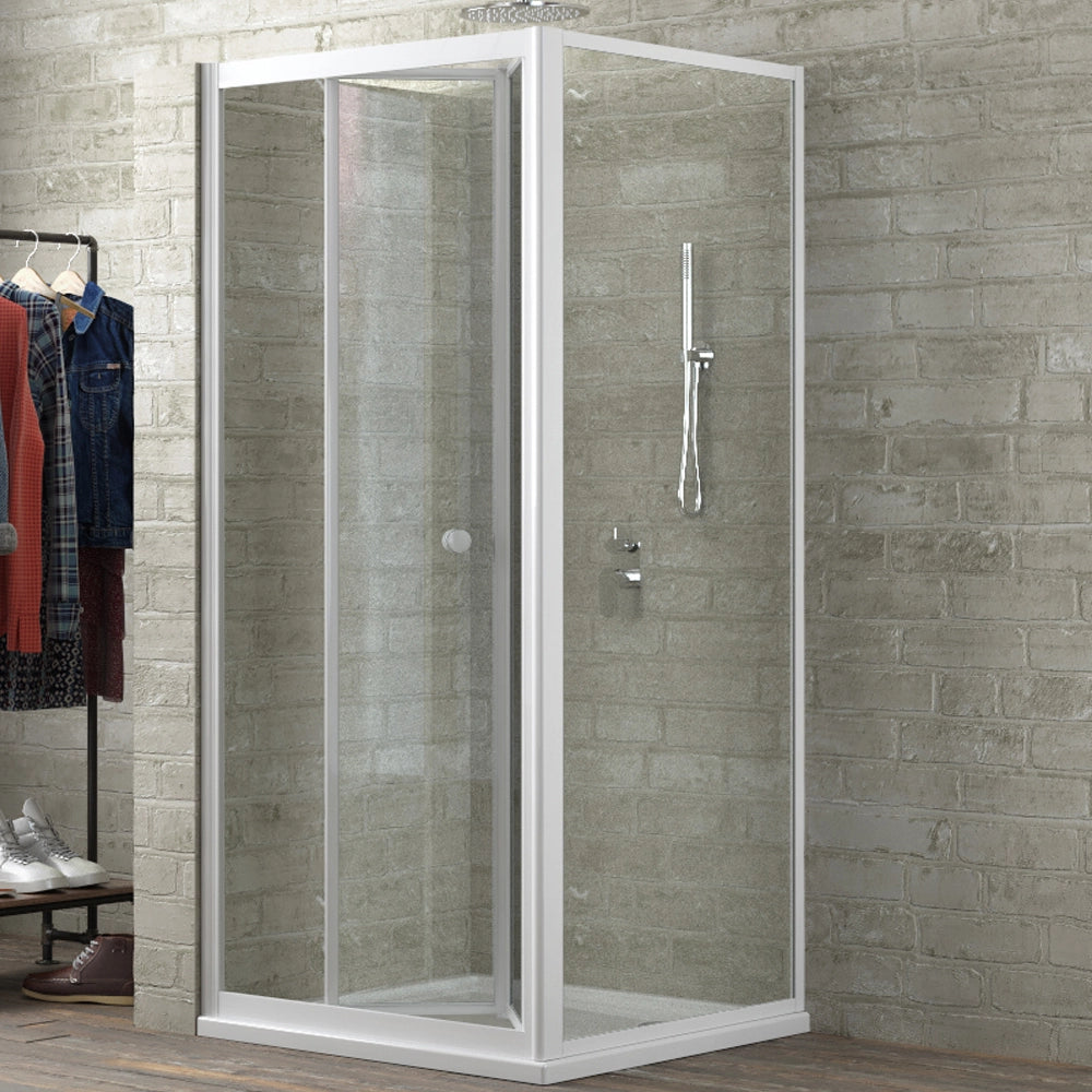 Cabina doccia book 3 lati cristallo temprato trasparente 75x75x75 cm