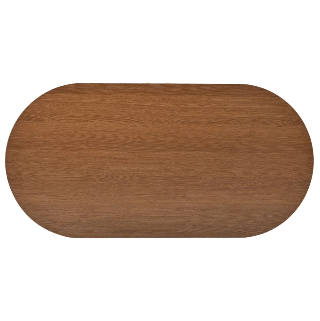 Tavolino da caff猫 100x50x40 cm; design ovale salvaspazio con ampia capacit脿; MDF color noce