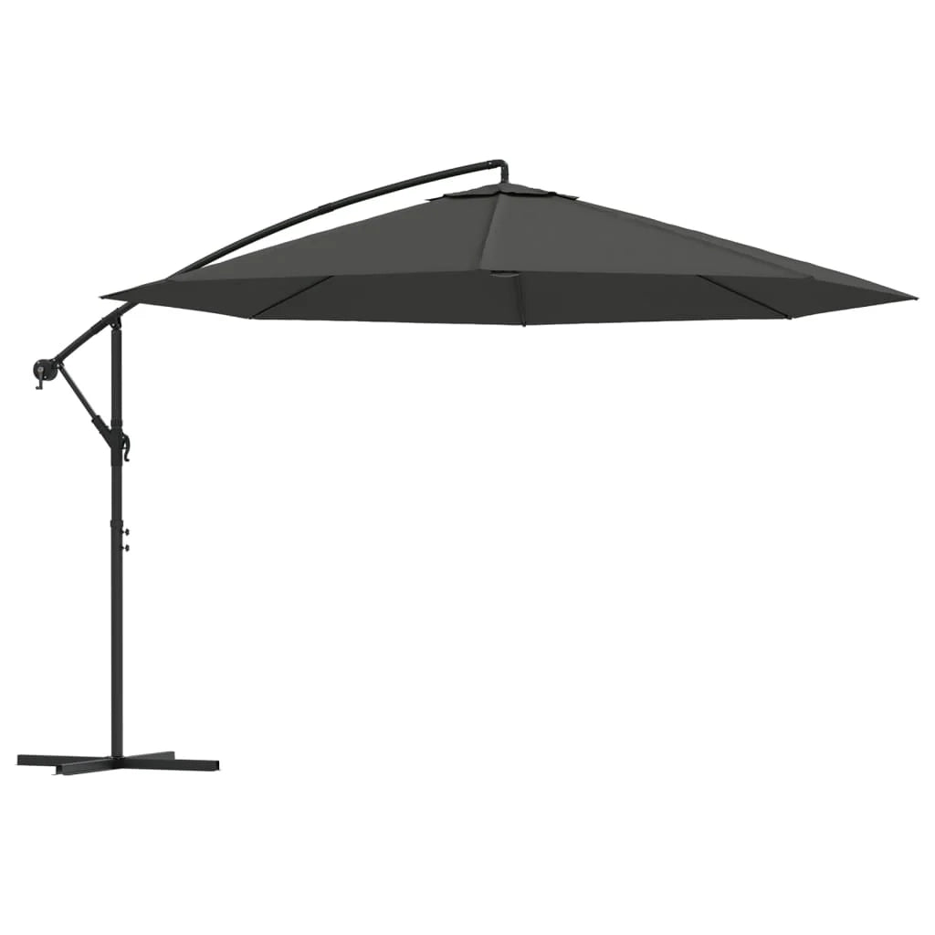 Ombrellone da giardino a sbalzo con palo in alluminio 350 cm antracite 02_0008630