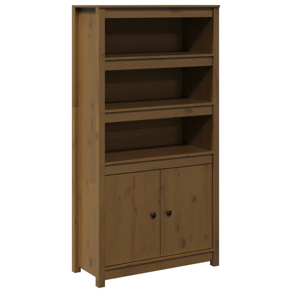 Credenza Miele 80x35x154 cm in Legno Massello di Pino