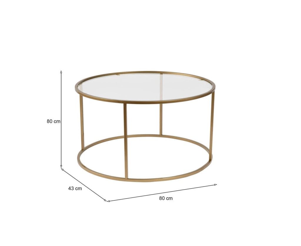 Geralt, Tavolino da Salotto Cassetti, 80x80x43h cm oro