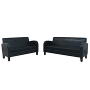 Set divano 2 pezzi in similpelle nera 02_0019090