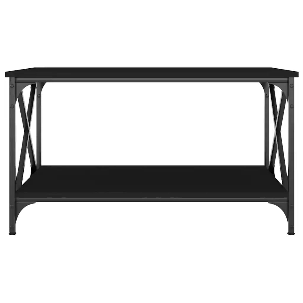 Tavolino da salotto | Tavolino da caff¨¨ | Tavolino da Soggiorno Nero 80x50x45 cm Legno Multistrato e Ferro