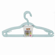 Trade Shop - Set 3 Pz Grucce Plastica Stampelle Appendi Abiti Pantaloni Giacche Azzurro 79332 -