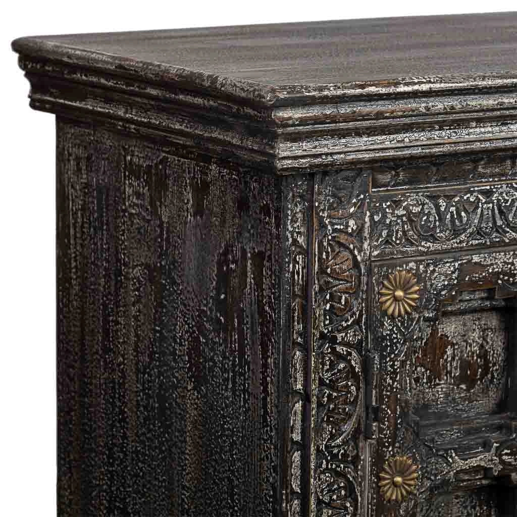 Credenza in legno intagliato nero 97x41x90h cm
