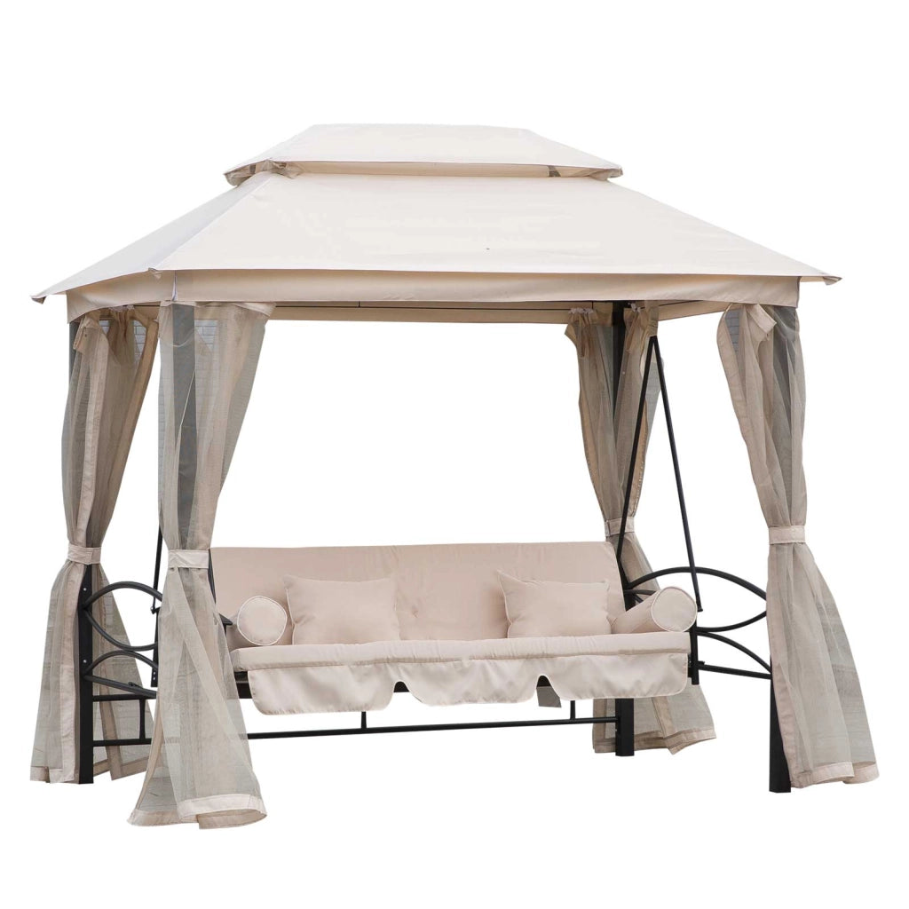 Altalena Hollywood con sponde 3 posti ¨C zephmum ¨C Beige 256x172x248 cm