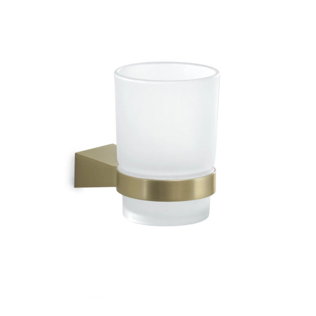 Portaspazzolini da muro in acciaio inox e Cromall TN10 Gedy serie TONALE Oro Matt