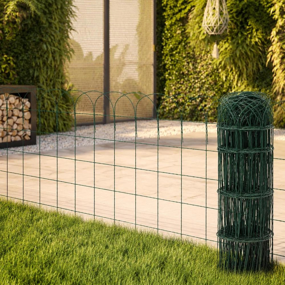 Garden Fence, Powder-coated Iron, 25 X 0.65 M