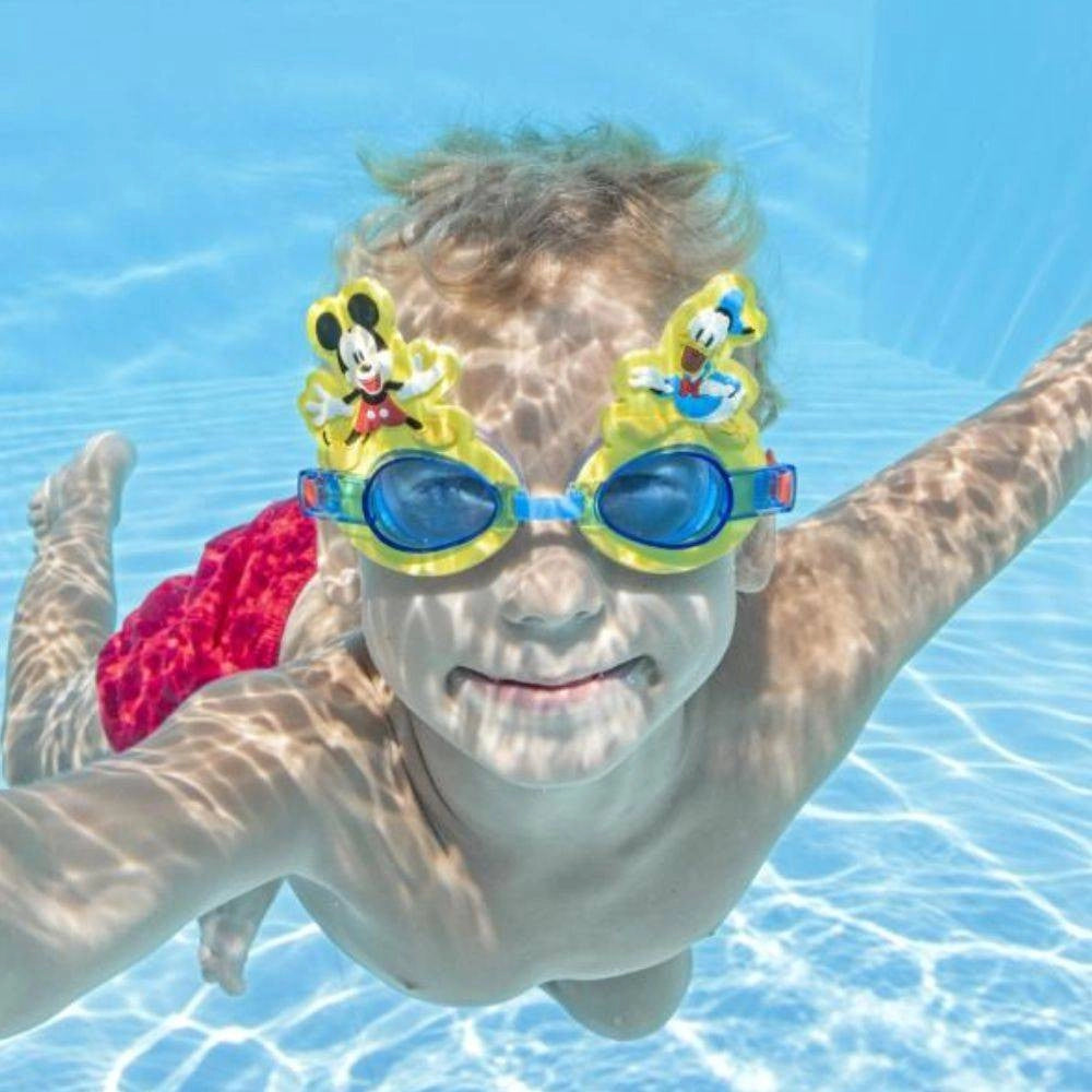 Trade Shop - Occhialini Disney Topolino E Paperino Per Bambini Nuoto Piscina Mare Estate -