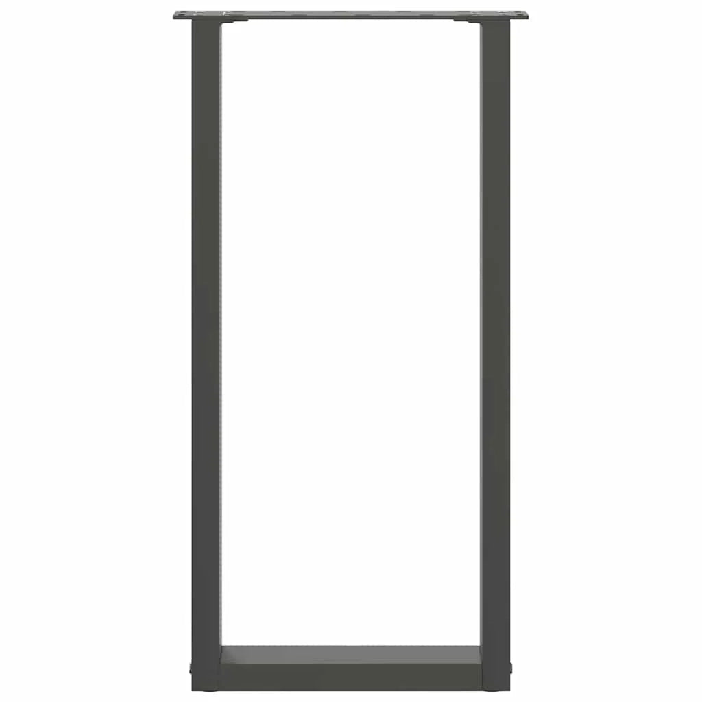Set di 2 gambe per tavolo consolle a U 38 x 72-73 cm con piedini regolabili design moderno in acciaio antracite 02_0057414